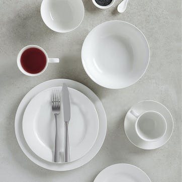 White Basics Rimmed Dinner Plate D27.5cm, White
