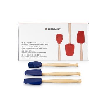 Silicone Utensil Tools, Set of 3, Azure