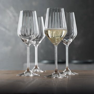 LifeStyle Set of 4 Champagne Glasses 310ml, Clear