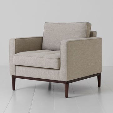Model 02 Linen Armchair, Pumice