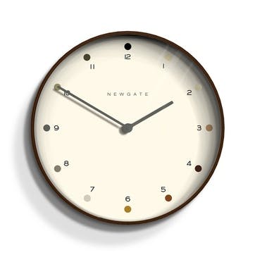 Mr Clarke Wall Clock, Dia. 40cm, Dark Plywood