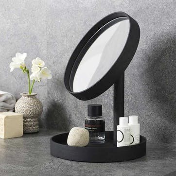 Look Magnify Mirror H37 x D25cm, Dark Oak