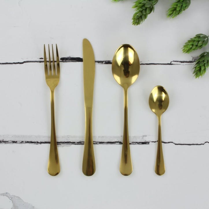 Kari Cutlery Set, 16 Pieces; Gold