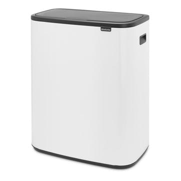 Bo Large Recycling Bin with 2 Inner Buckets, White