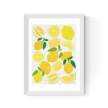 Leanne Simpson Lemon Harvest Framed Print 45 x 33cm, Yellow