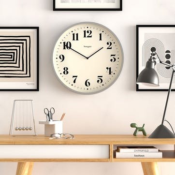 Number Two Wall Clock D45cm, Posh Grey