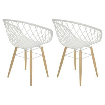 Sidera Set of 2 Chairs, White