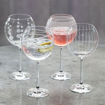Cheers Set of 4 Balloon Glasses, Clear