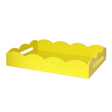 Lacquered Scallop Tray 43 x 33cm, Yellow