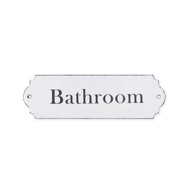 Enamel Bathroom Sign, White