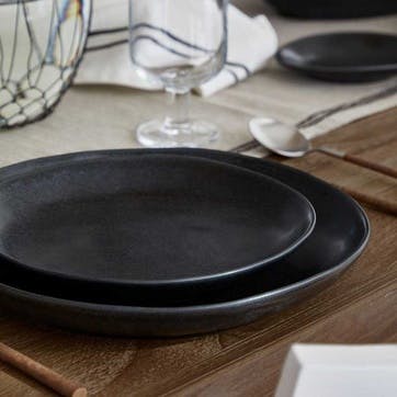 Livia Set of 6 Dinner Plates D28cm, Matte Black