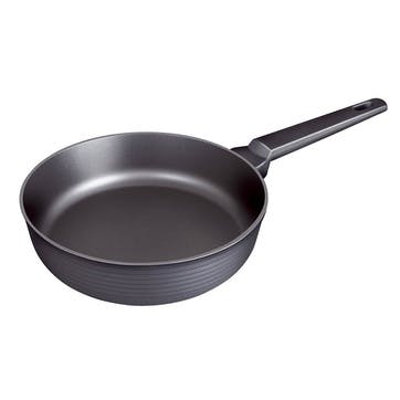 Stripe Design Non-Stick Frying Pan 24cm, Black