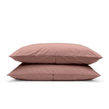 Relaxed Cotton Pair of Standard Pillowcases, Rust