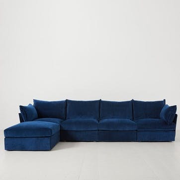 Model 06 4 Seater Sofa With Chaise, Navy