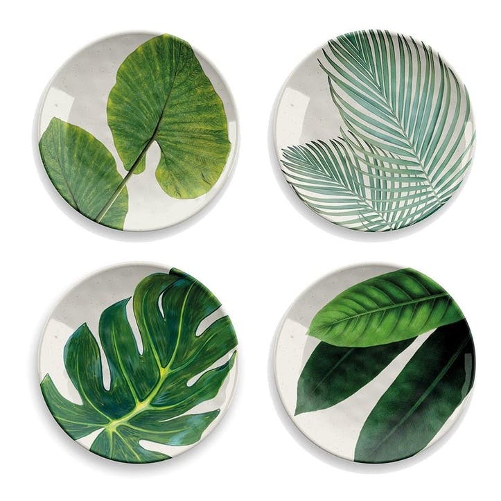 Amazon Floral Melamine Side Plates, Set of 4, 22cm