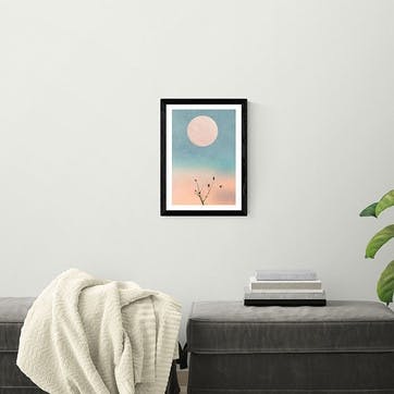 Kubistika Waking Up Warm Print A3, Black Frame