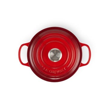 Cast Iron Round Casserole - 24cm; Cerise