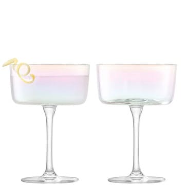 Iridescence Set of 2 Champagne/Cocktail Glasses 230ml, Mother of Pearl