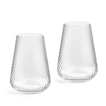 Vera Wang Swirl Set of 2 Highball Glasses 440ml, Clear