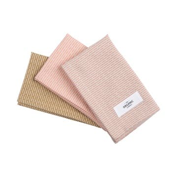 Piqué Set of 3 Kitchen Cloths 35 x 30 cm, Floral