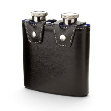 Double Hip Flask H11.5 x W11.5cm , Black