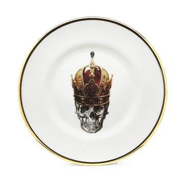 Rock and Roll Skull in Red Crown Side Plate