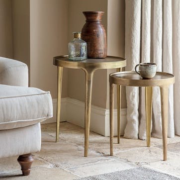 Rohia Cast Metal Table, Brass