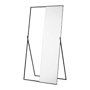 Huglin mirror & clothes rail, H153 x W34 x D34cm, Black