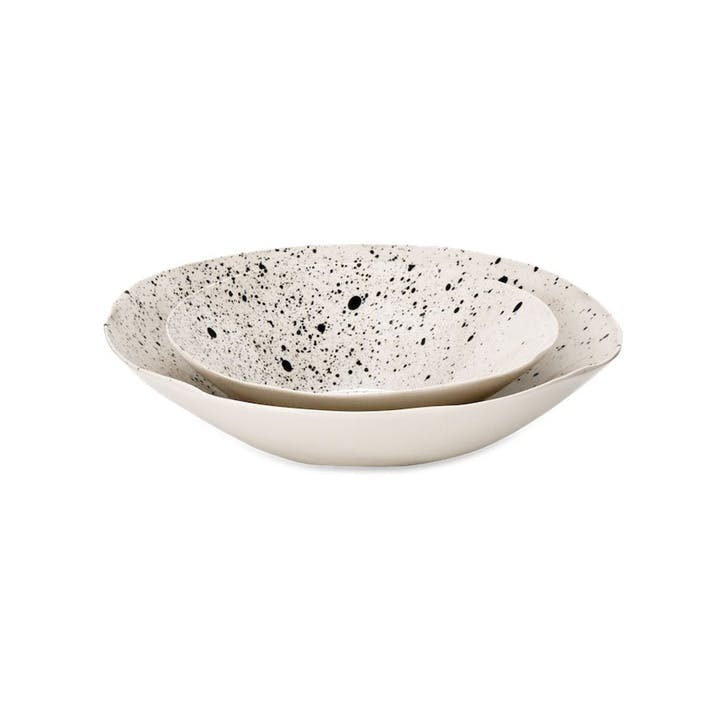 Ama Splatter Serving Bowl D26.5cm, White/Black