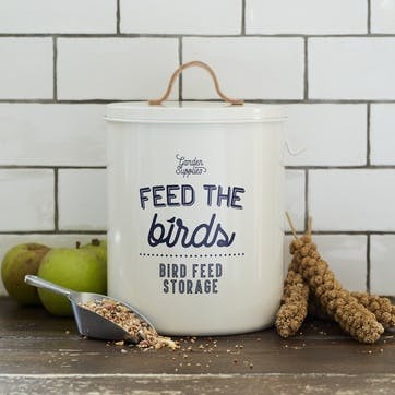 Enamelware Bird Feed Tin, Stone