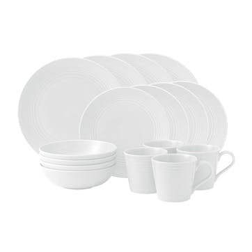 Maze 16 Piece Dinnerware Set  , White