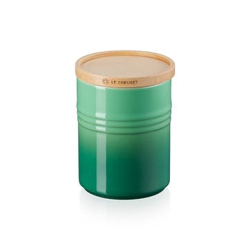 Stoneware Medium Storage Jar , Bamboo Green