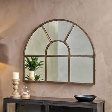 Imoma Overmantle Arch Mirror H100 x W80cm, Brass