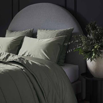 Luxe Cotton King Size Duvet Cover, Moss