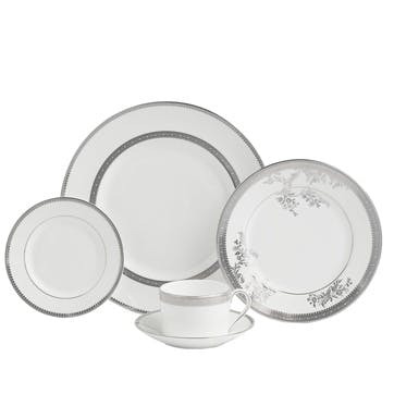 Lace 10 Piece Dinnerware Set , Platinum