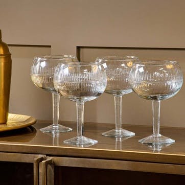 Mila Set of 4 Champagne Glasses, Clear
