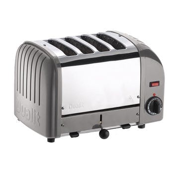 4 slot toaster, Dualit, Classic Vario, metallic silver