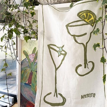 Apertif Tea Towel 50 x 70cm, Green