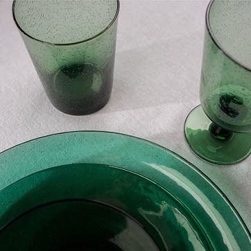 Recycled Set of 3 Glass Plates D20.5cm, Jade