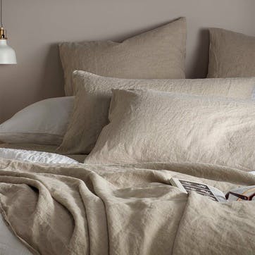 Linen Oxford Pillowcase, Standard, Natural