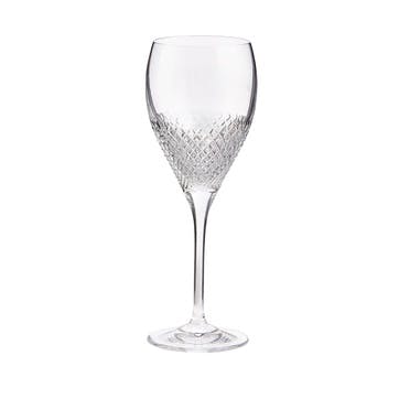 Diamond Mosaic Set of 2 White Wine Glasses 240ml, Clear