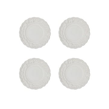 Tutti Frutti Set of 4 Side Plates D22cm, White