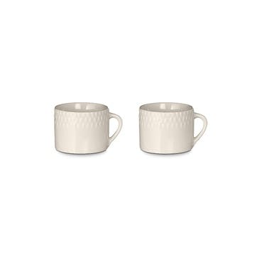 Ela Set of 2 Mugs 200ml, Cream