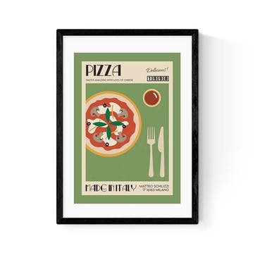 We Made Something Nice Pizza Print 61.5 x 44cm, Green