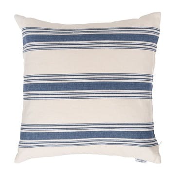 Sea Stripe Hand Made Cushion 40 x 40 cm, Blue / White