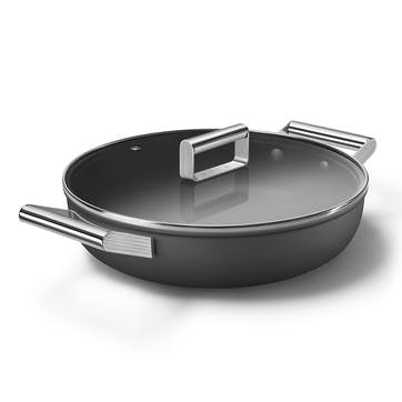 Deep Skillet Pan with Handles, 28cm, Black
