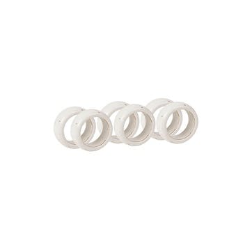 Nordic Set of 6 Napkin Rings D4.5cm, Vanilla