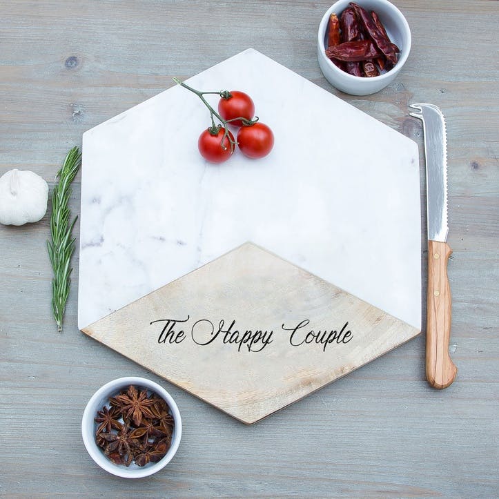 "The Happy Couple" Engraved Marble Platter
