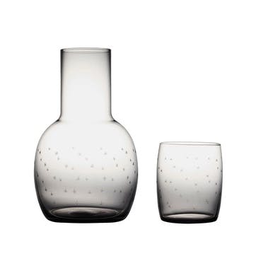 Stars Carafe Set and Glass 1.3l, Smoky