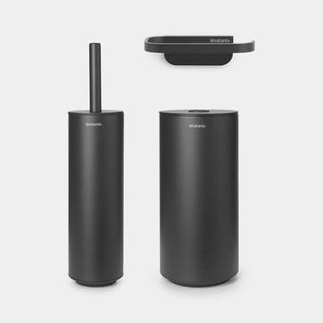 MindSet Toilet Brush and Holder , Mineral Infinite Grey